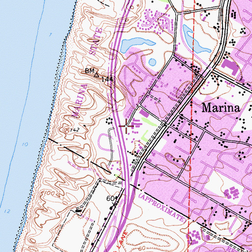 Topographic Map of Marina Del Mar Elementary School (historical), CA