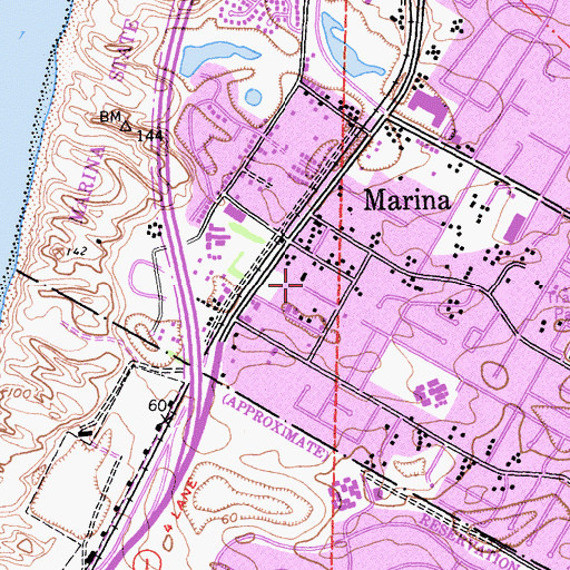 Topographic Map of Alliance on Aging Seniors Center, CA