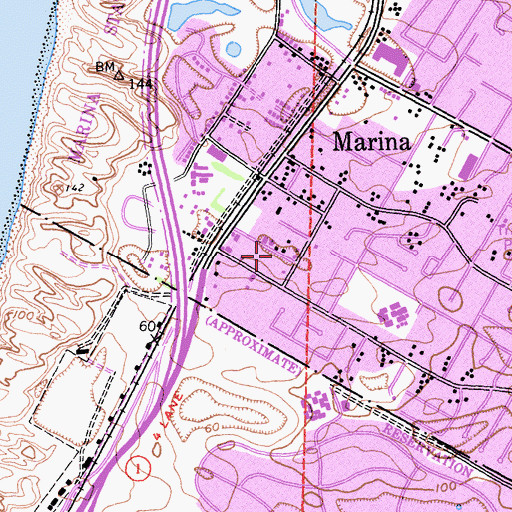 Topographic Map of Gloria Jean Tate Park, CA