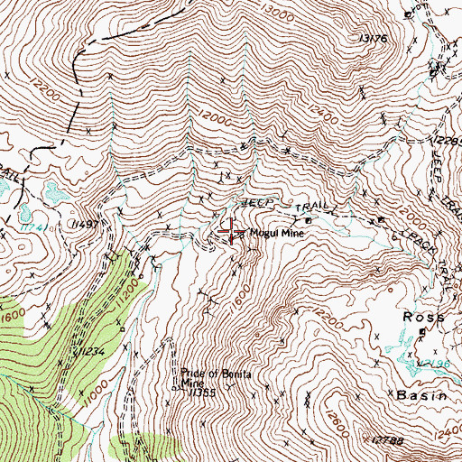 Topographic Map of Mogul Mine, CO