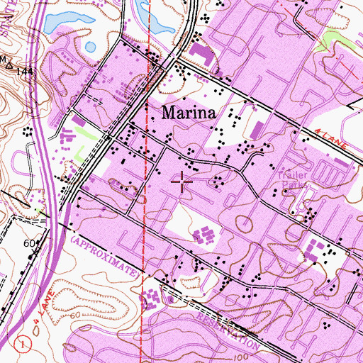 Topographic Map of Kingdom Hall of Jehovahs Witnesses, CA
