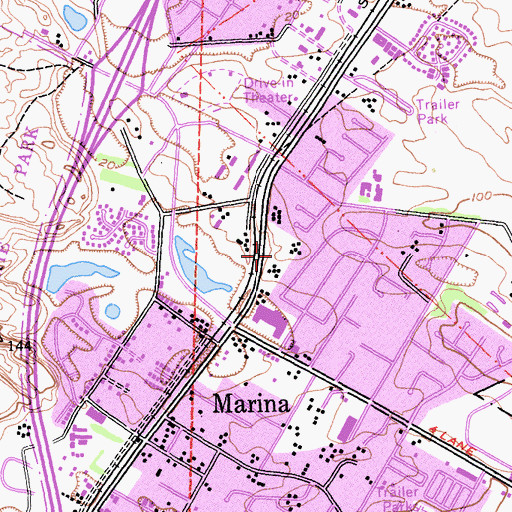 Topographic Map of Marina City Park, CA