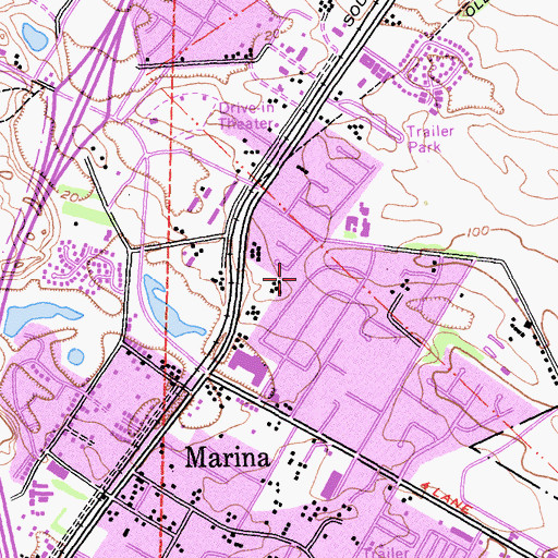 Topographic Map of Marina Garden Club, CA