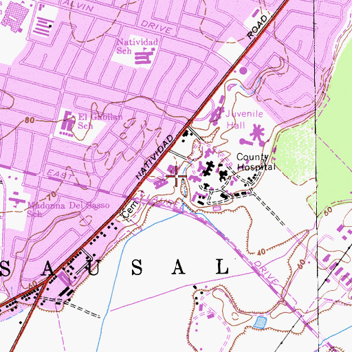 Topographic Map of Monterey County Public Health Center, CA