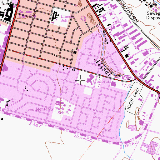 Topographic Map of Salinas Valley Memorial Healthcare System, CA