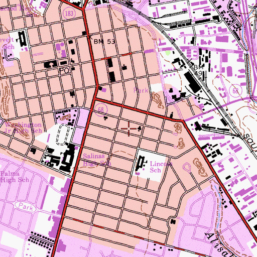 Topographic Map of Winham Street Christian Academy, CA