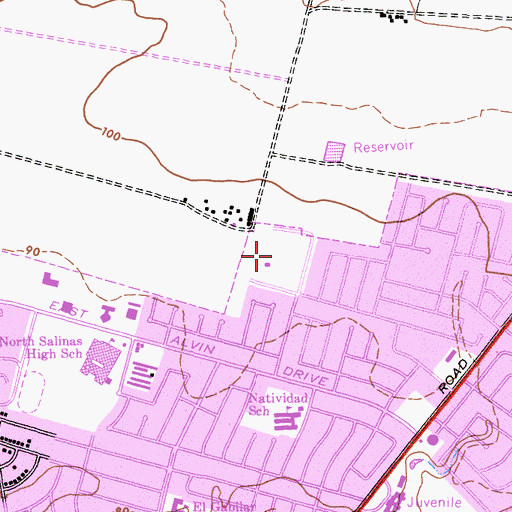 Topographic Map of El Dorado Community Park, CA