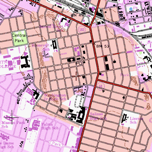 Topographic Map of First Methodist Episcopal Church (historical), CA
