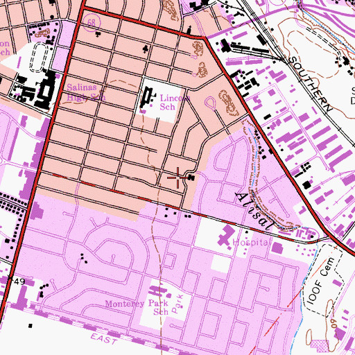 Topographic Map of Immaculate Heart Hospital, CA