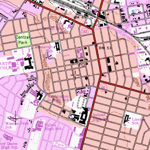 Topographic Map of John Steinbeck Library, CA