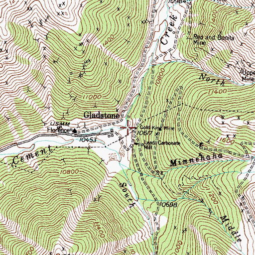 Topographic Map of Gold King Mine, CO