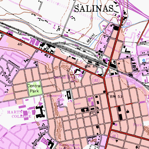 Topographic Map of Sacred Heart Convent, CA
