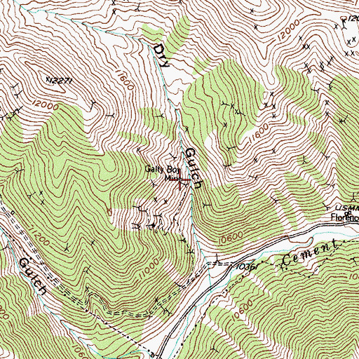 Topographic Map of Galty Boy Mine, CO