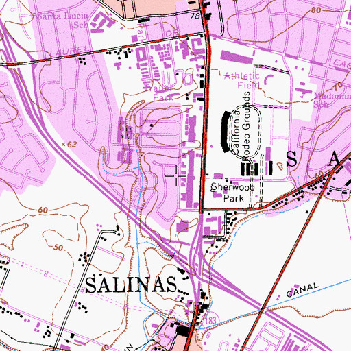 Topographic Map of Sherwood Gardens Shopping Center, CA