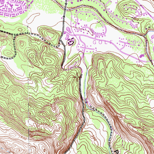 Topographic Map of Carmel Valley Racquet Club and Junior Tennis Camp, CA