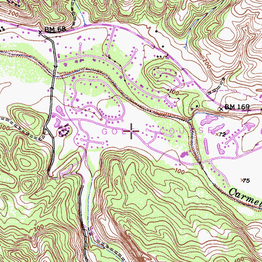 Topographic Map of Carmel Valley Ranch Golf Resort, CA