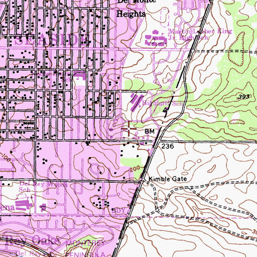 Topographic Map of Encanto Park, CA