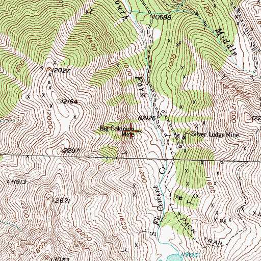 Topographic Map of Big Colorado Mine, CO
