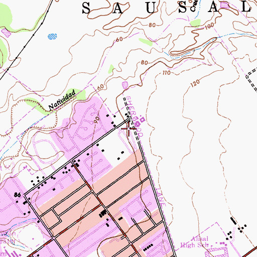 Topographic Map of Frank Paul Park, CA