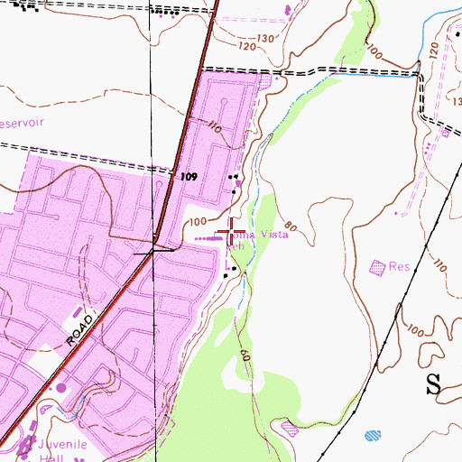 Topographic Map of Gabilan Creek Wilderness Sanctuary, CA