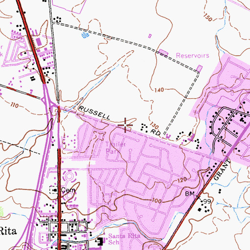 Topographic Map of Gavilan View Middle School, CA