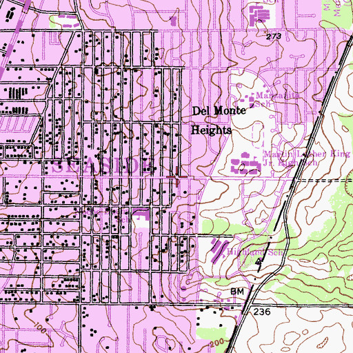 Topographic Map of Greater Faith Missionary Baptist Church, CA