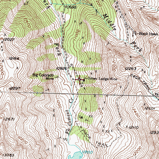 Topographic Map of Silver Ledge Mine, CO