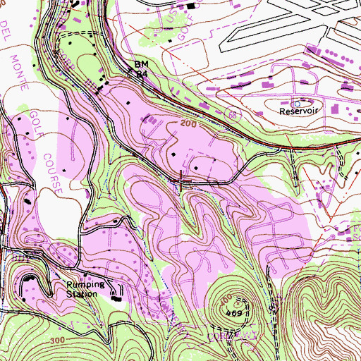Topographic Map of Living Hope Nazarene Church, CA