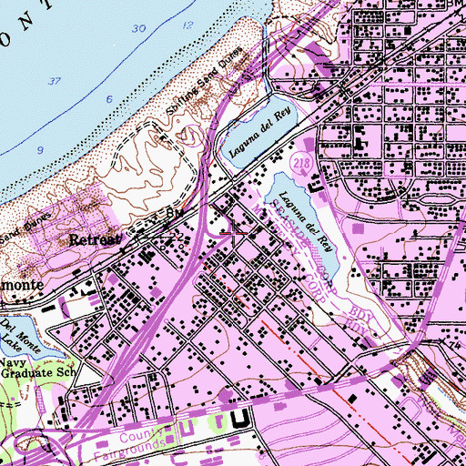Topographic Map of Monterey Assembly of God Church, CA