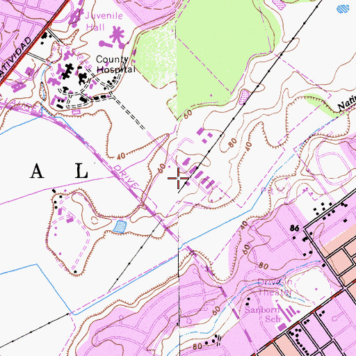 Topographic Map of Monterey County Public Works Center, CA