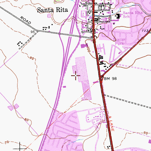 Topographic Map of Northridge Shopping Center, CA
