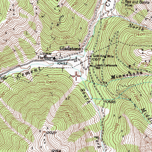 Topographic Map of Minnehaha Creek, CO