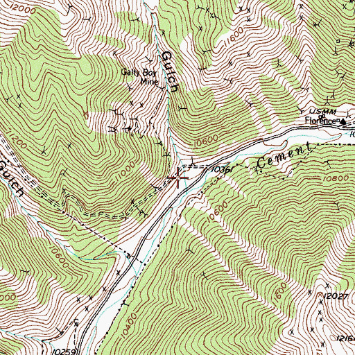 Topographic Map of Dry Gulch, CO