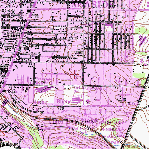 Topographic Map of Monterey Peninsula Buddhis Temple, CA