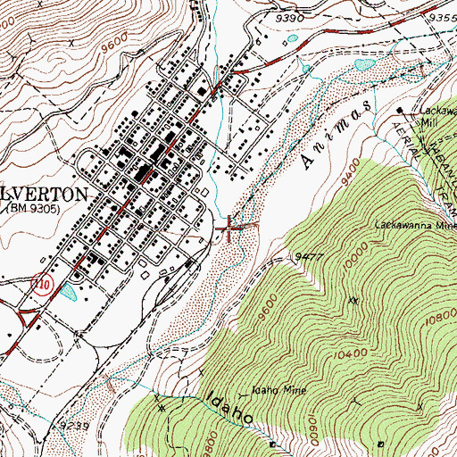Topographic Map of Cement Creek, CO