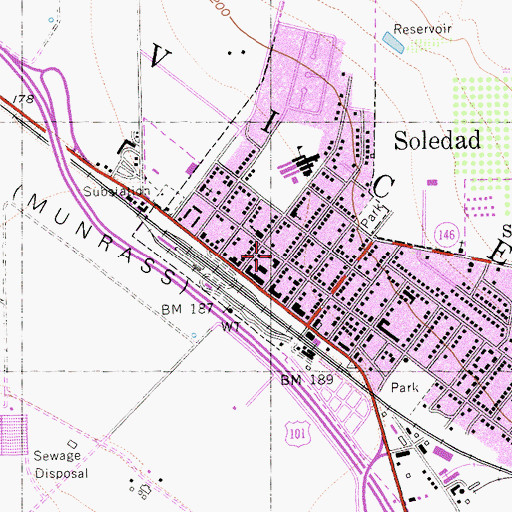 Topographic Map of Bill Ramos Park, CA