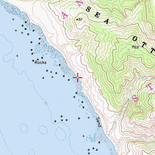 Topographic Map of Bluffs Trail, CA