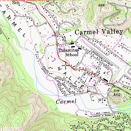 Topographic Map of Carmel Valley Branch Monterey County Free Libraries, CA