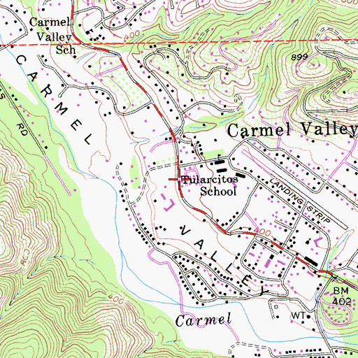 Topographic Map of Carmel Valley Chamber of Commerce, CA