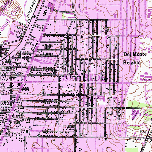 Topographic Map of Chapel of Seaside, CA