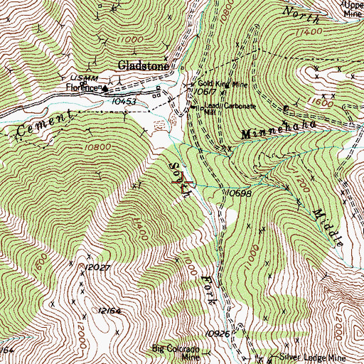 Topographic Map of Middle Fork Cement Creek, CO