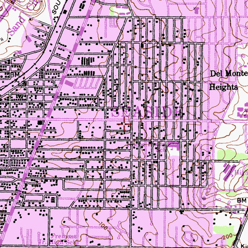 Topographic Map of Church of Christ, CA