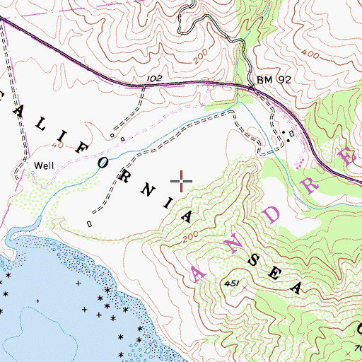 Topographic Map of Creamery Meadow, CA