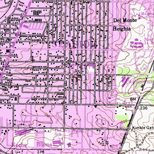 Topographic Map of Emmanuel Church of God in Christ, CA