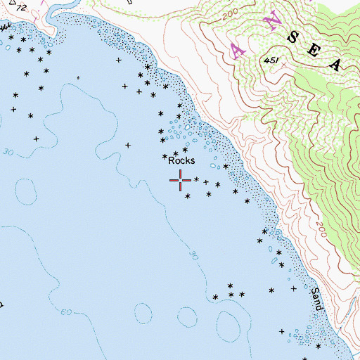 Topographic Map of Franciscan Rocks, CA