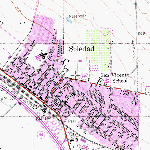 Topographic Map of Gabilan Elementary School, CA