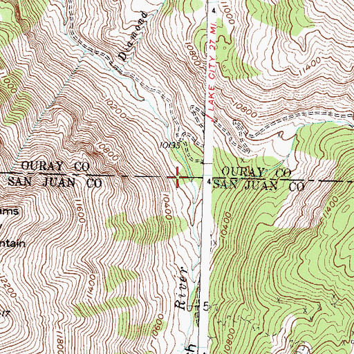 Topographic Map of Mineral Creek, CO
