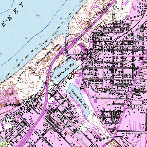 Topographic Map of Laguna Grande Shopping Center, CA