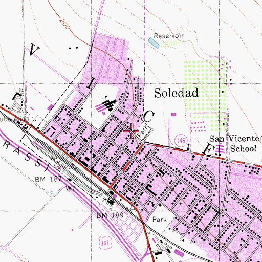 Topographic Map of Little League Park, CA
