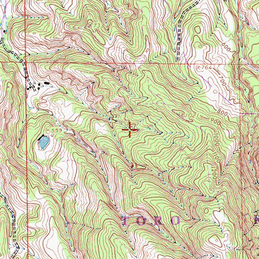 Topographic Map of Lost Valley Wilderness Area, CA